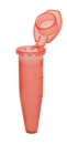 100 Sicherheits Reaktionsgefäß mit Deckel 1,5ml orange (rosa)